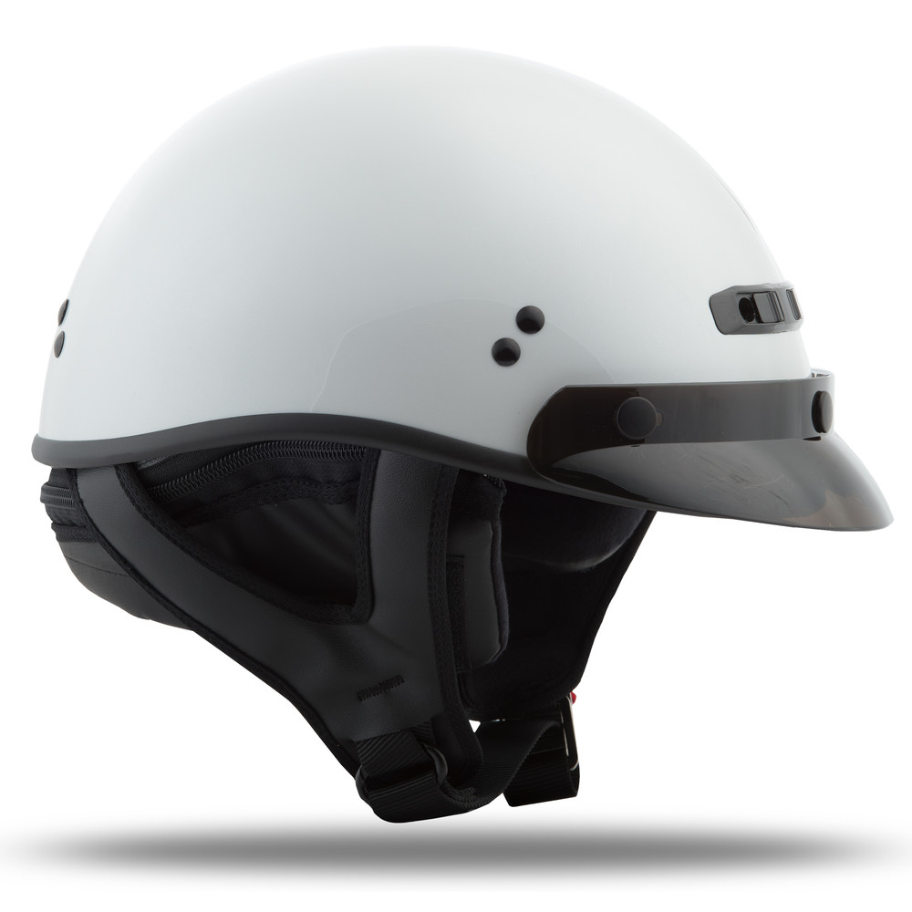 Gmax Gmax Gm-35 1/2 Half Motorcycle Helmet Solid And Derk Black White
